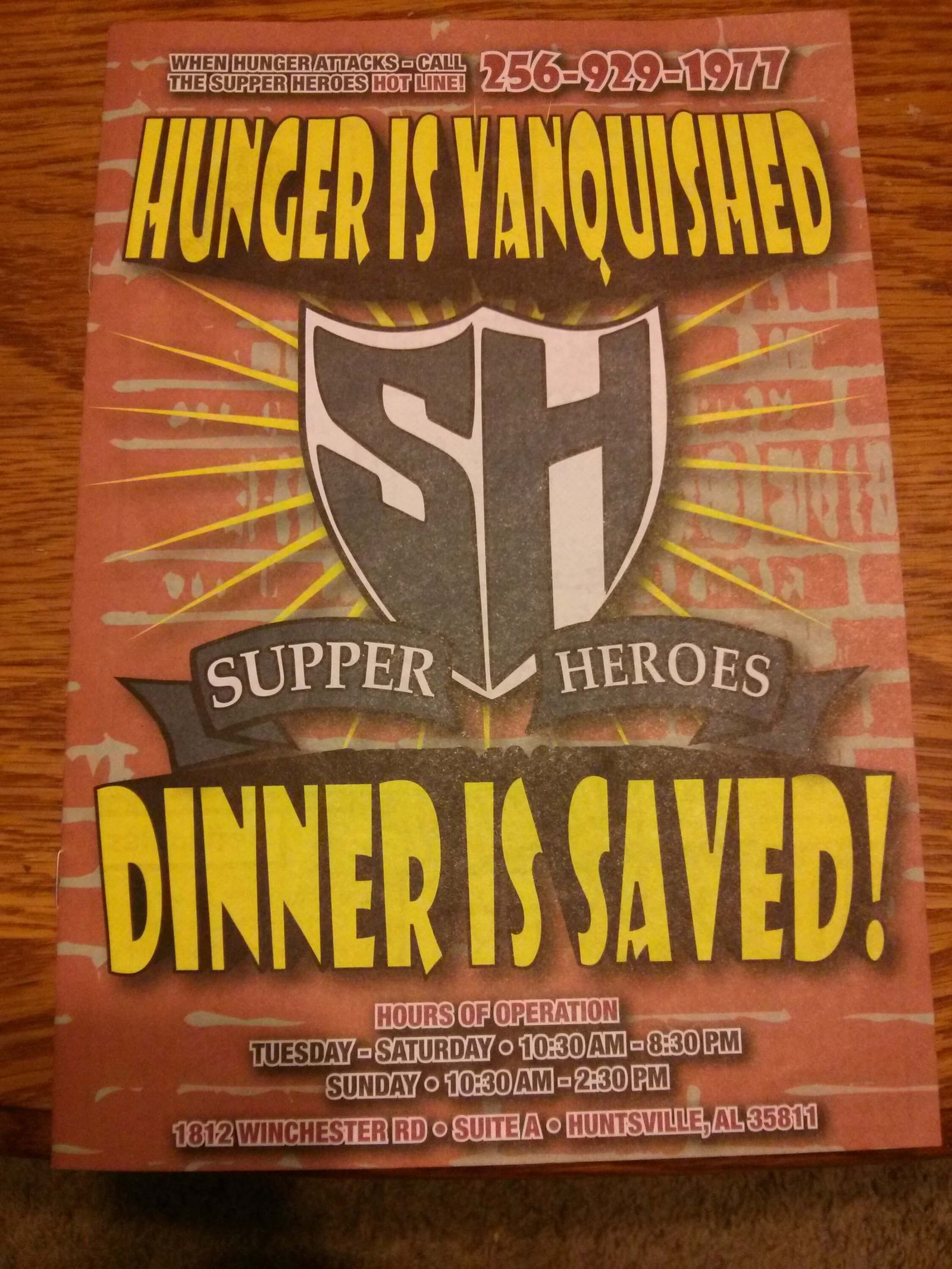 Supper Heroes Huntsville Menu 1